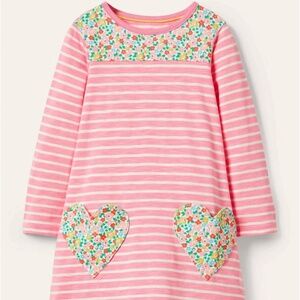 Mini Boden Heart Fun Pocket Jersey Dress